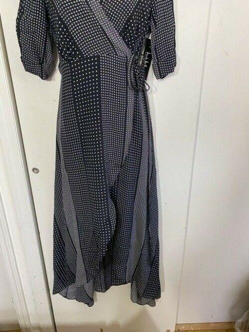 nicole miller black white new foulard hi lo msrp long formal dress