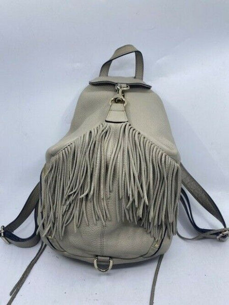 Rebecca Minkoff Stevie Julian Fringe Nubuck Gray Leather Backpack