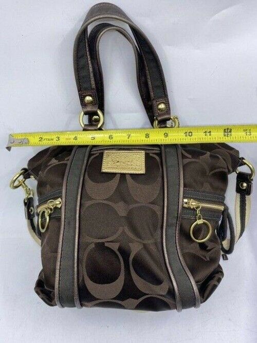 coach msrp brown fabric cross body bag