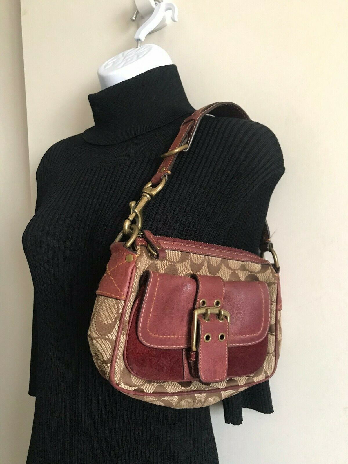 Coach Brown Interwoven Jacquard Bag
