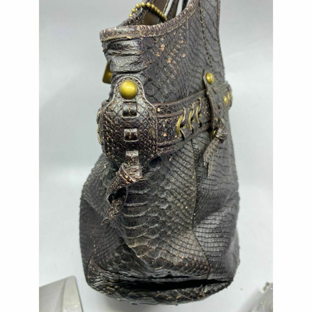 COACH Animal Embossed Leather Brown Shoulder Bag Amazing!