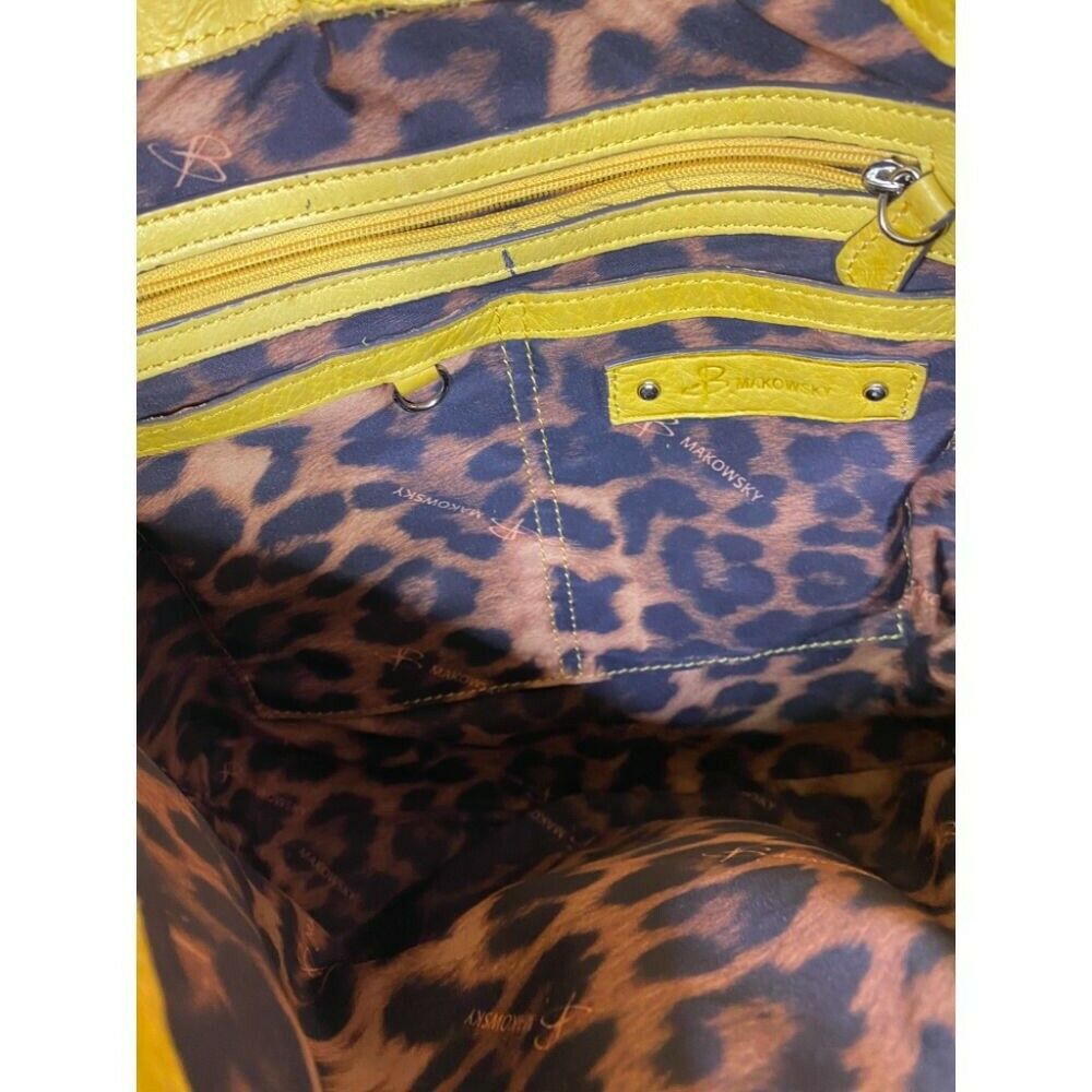 B. makowsky Yellow Leather Shoulder Bag