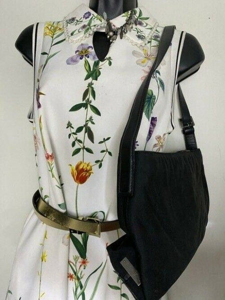 coach medium material black fabric shoulder bag