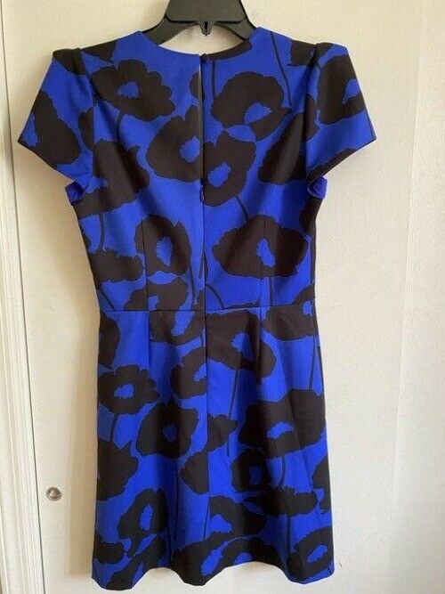 milly blue black new printed msrp short formal dress