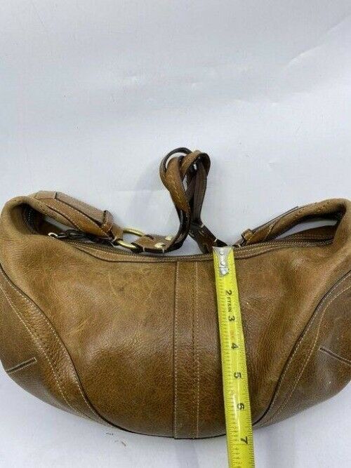 coach large brown leather shoulder bag