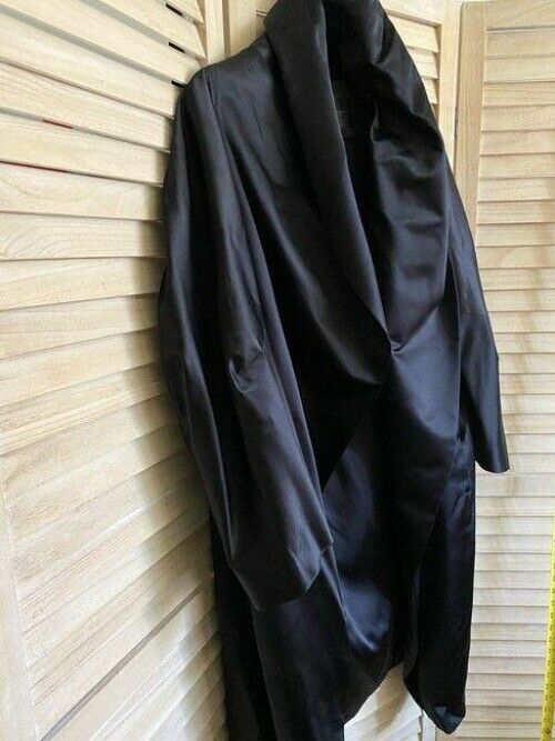 donna karan black new collection silk coat runway piece msrp