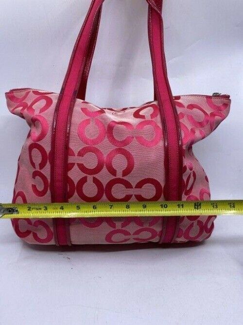 coach shopping xl pink fabric tote