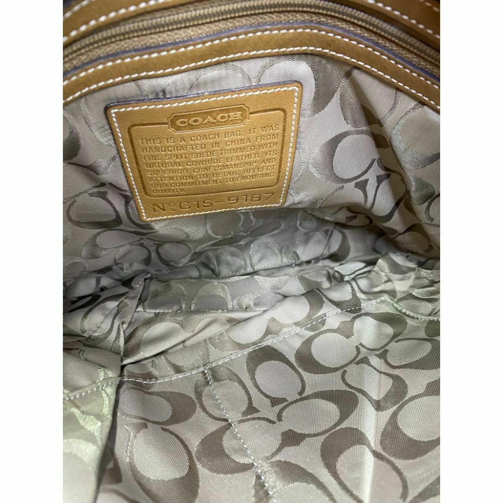 Coach Women's Brown Suede Leather Shoulder Bag