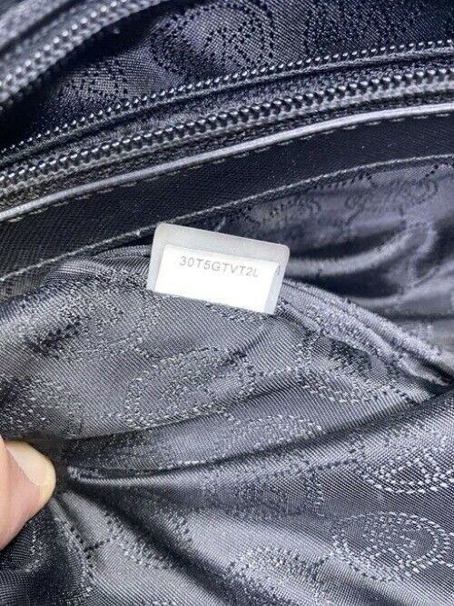 Michael Kors Jet Set Large Travel Top Zip Device Black Saffiano Leather Shoulder