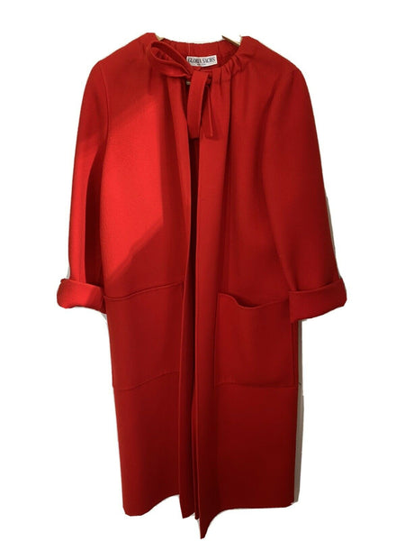 GLORIA SACHS New york Red Long  Coat Small
