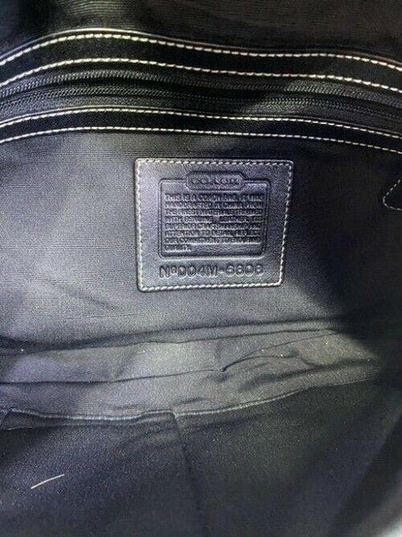 coach medium material black fabric shoulder bag
