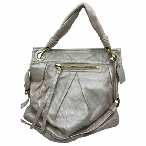 COACH Pink Silver XL Leather Shoulder Bag Very Good Condition