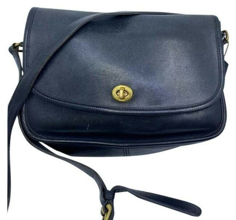 coach vintage black leather cross body bag