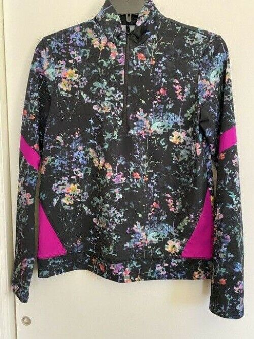 nicole miller black teal new ls rashguard msrp activewear