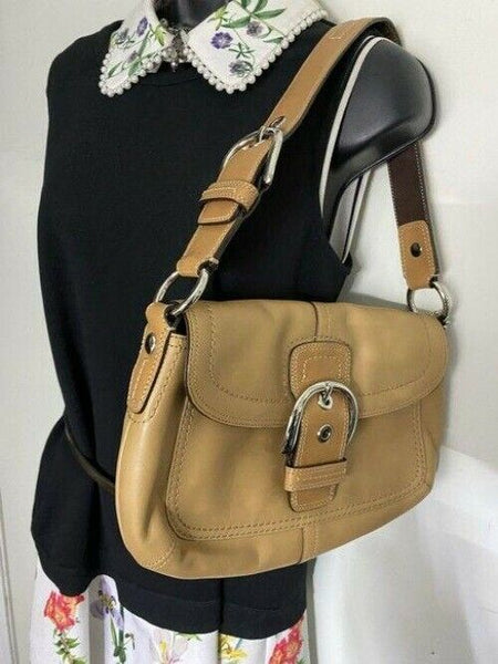 coach tan leather shoulder bag