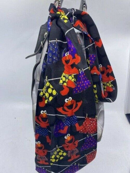 coach w w detachable specialty tie accent silver shoulder bag