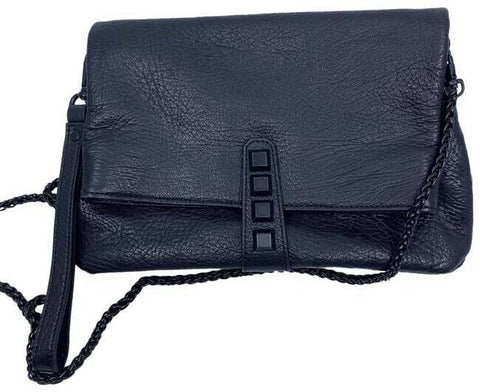 Nicole Miller Nwot Msrp Black Leather Cross Body Bag