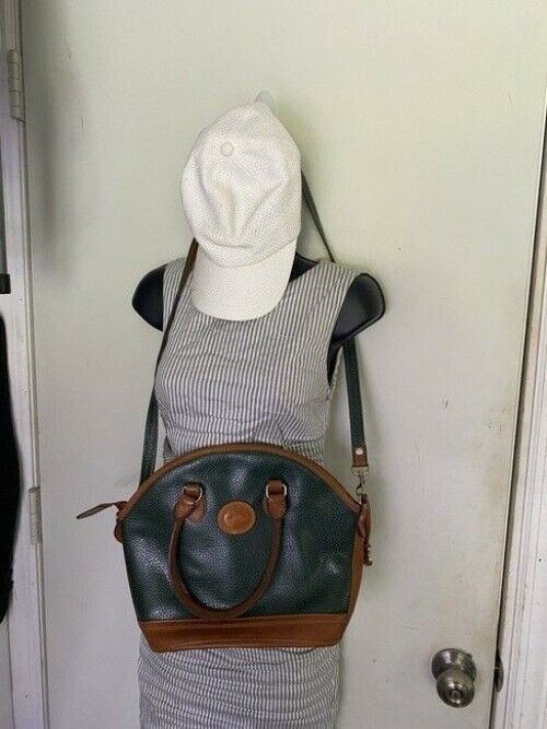 Dooney And Bourke Vintage Green Leather Cross Body Bag