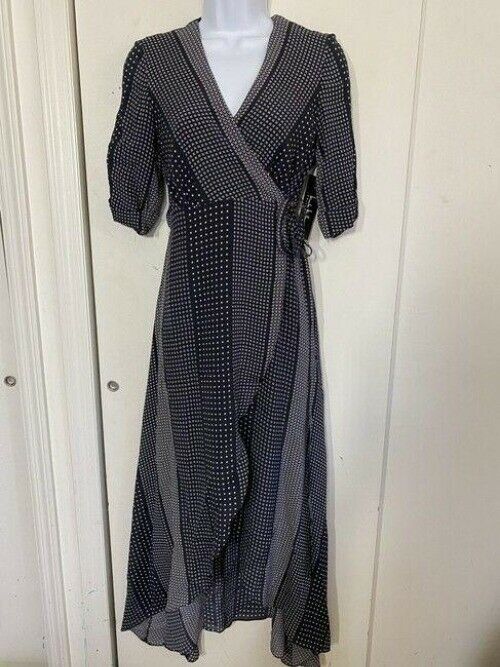 nicole miller black white new foulard hi lo msrp long formal dress