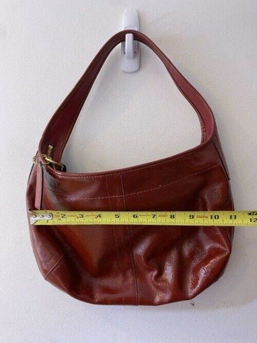 coach red patent leather shoulder bag