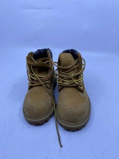 Timberland Tan Boys Leather Lace Up Great Condition Bootsbooties Size Us
