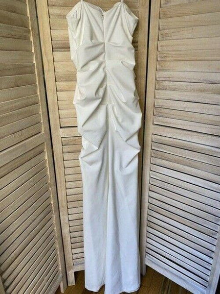 Nicole Miller Ivory Strapless Rouged Gown Msrp