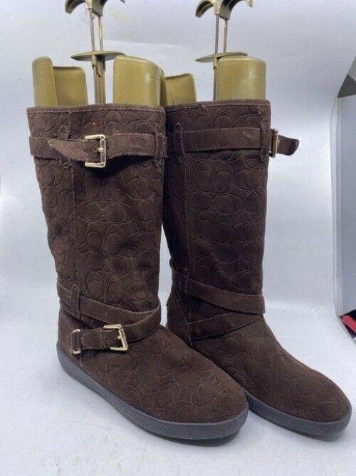Coach Brown Tall Suede Bootsbooties Size Us