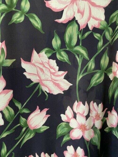 Nicole Miller Black Green Pink New Floral Msrp Short Casual Dress