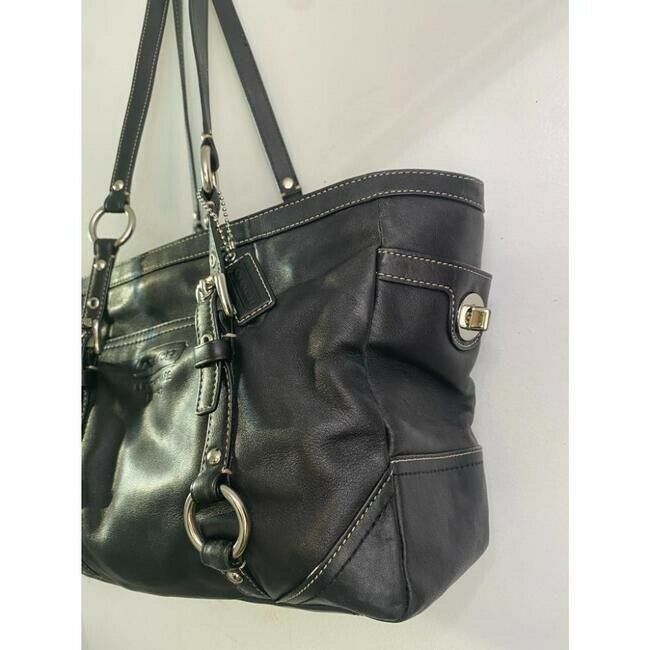COACH Large Black Leather Shoulder Bag