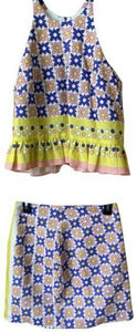 Nicole Miller multicolor floral linen skirt and set msrp blouse