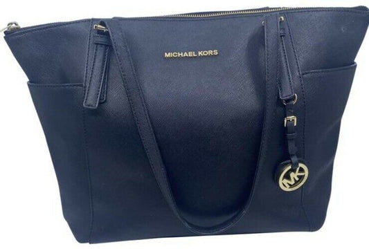 Michael Kors Jet Set Black Saffiano Leather Shoulder Bag