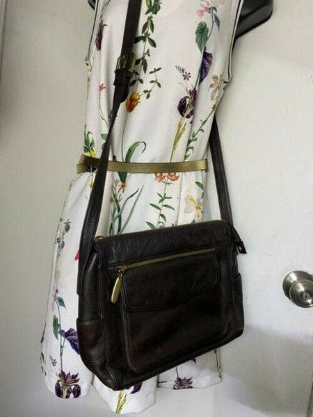 valerie stevens brown leather cross body bag