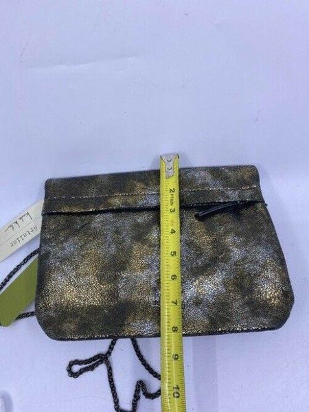 Nicole Miller Msrp Black Gold Leather Cross Body Bag