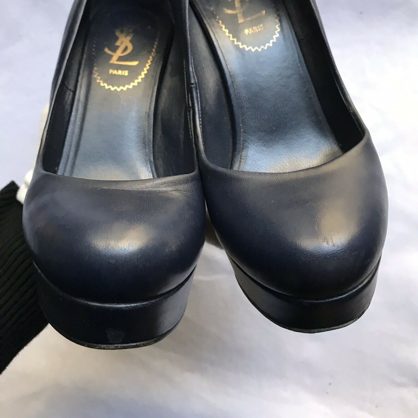 YSL Yves Saint Laurent Classic Navy leather High heels 6.5