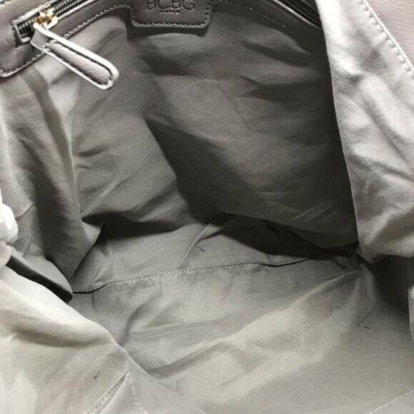 BCBG Fringe Tote Gray Faux Leather Shoulder Bag