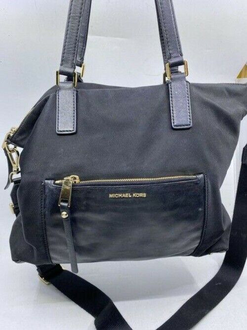 michael kors large shoulder black nylon cross body bag