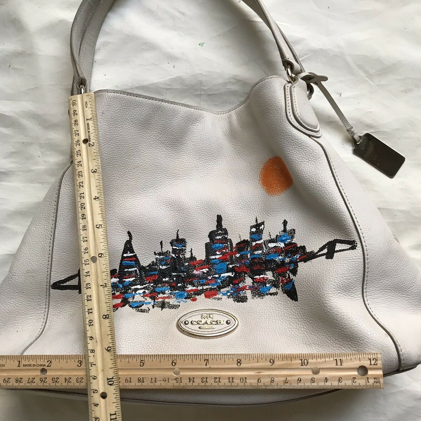 COACH Edie handbag W/ Hand Painted NYC Skyline