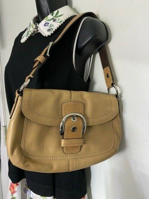coach tan leather shoulder bag
