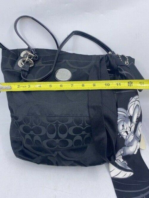 coach w w detachable specialty tie accent black shoulder bag