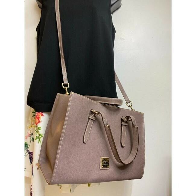 dooney and bourke large handbag w strap purple saffiano leather cross body bag