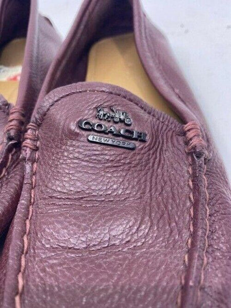 Coach Maroon Leather Slip On Flats Size Us