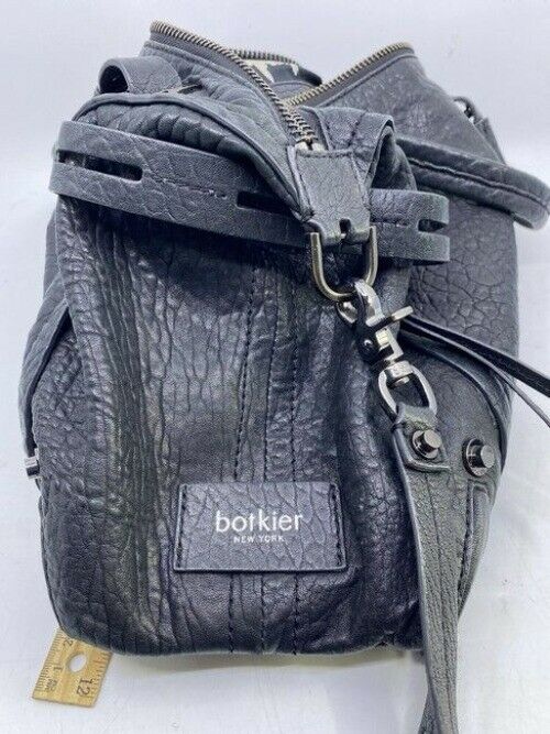 Botkier Large Convertible City Black Pebbled Leather Cross Body Bag