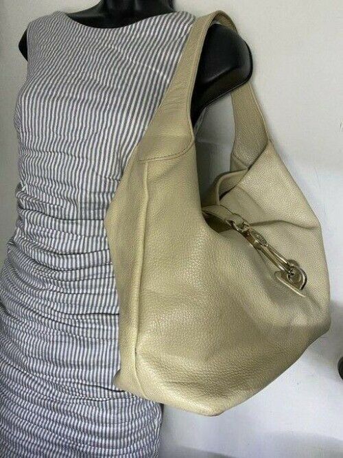 Dooney and Bourke cream leather hobo bag