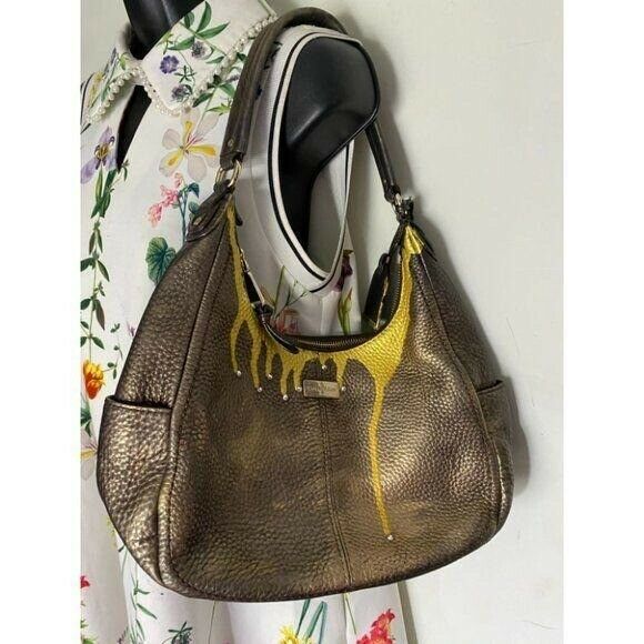 Cole Haan Leather Crossbody Brown Gold Customized