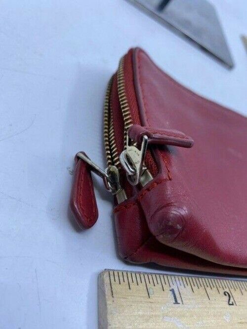 coach double needs strap red wristlet