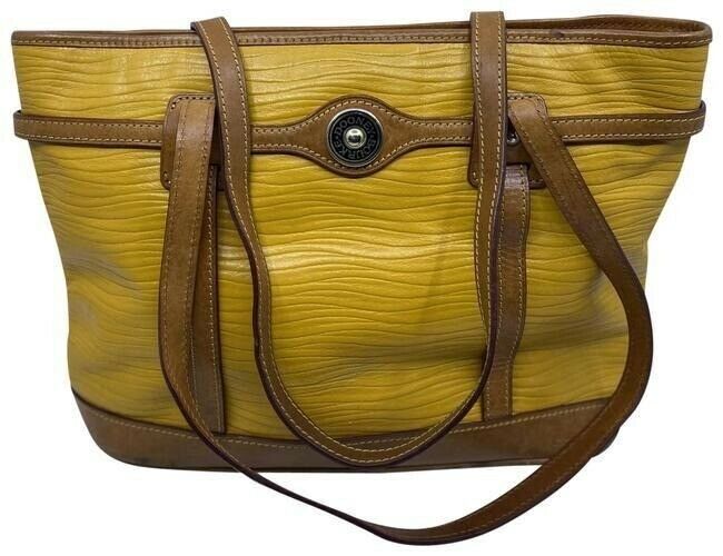 dooney and bourke yellow leather shoulder bag