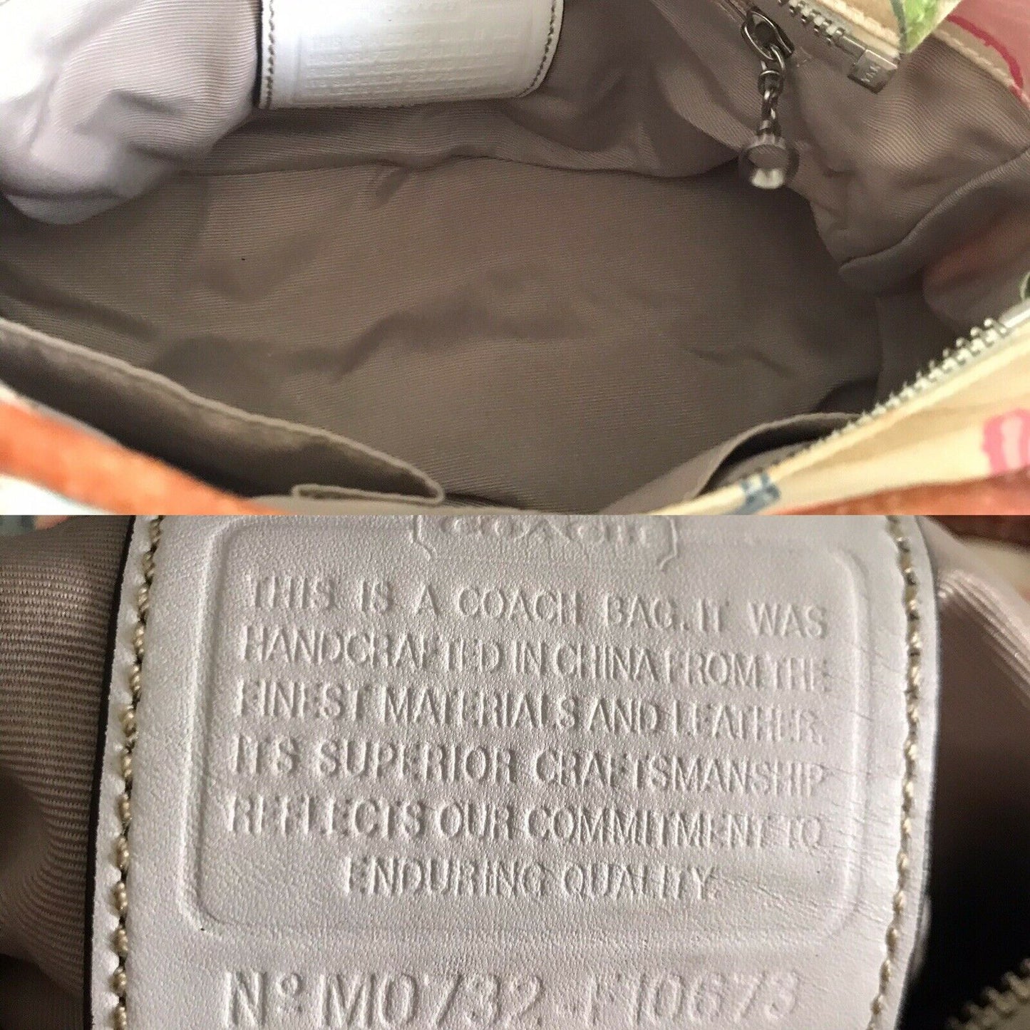 COACH Beige/multi-colored Canvas All Over Logo Handbag