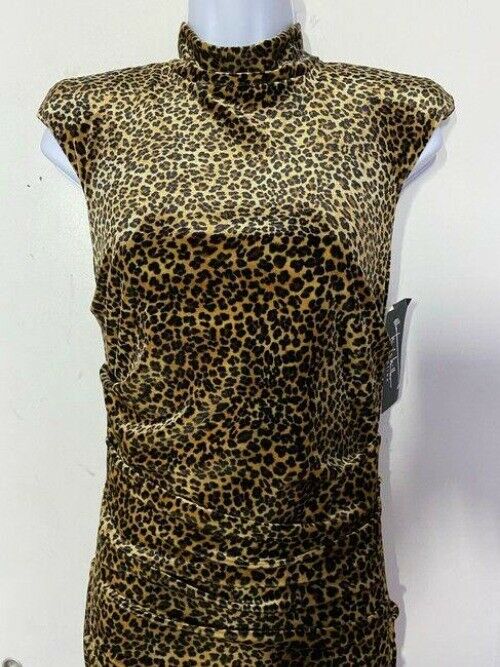 nicole miller brown yellow new animal print velvet msrp