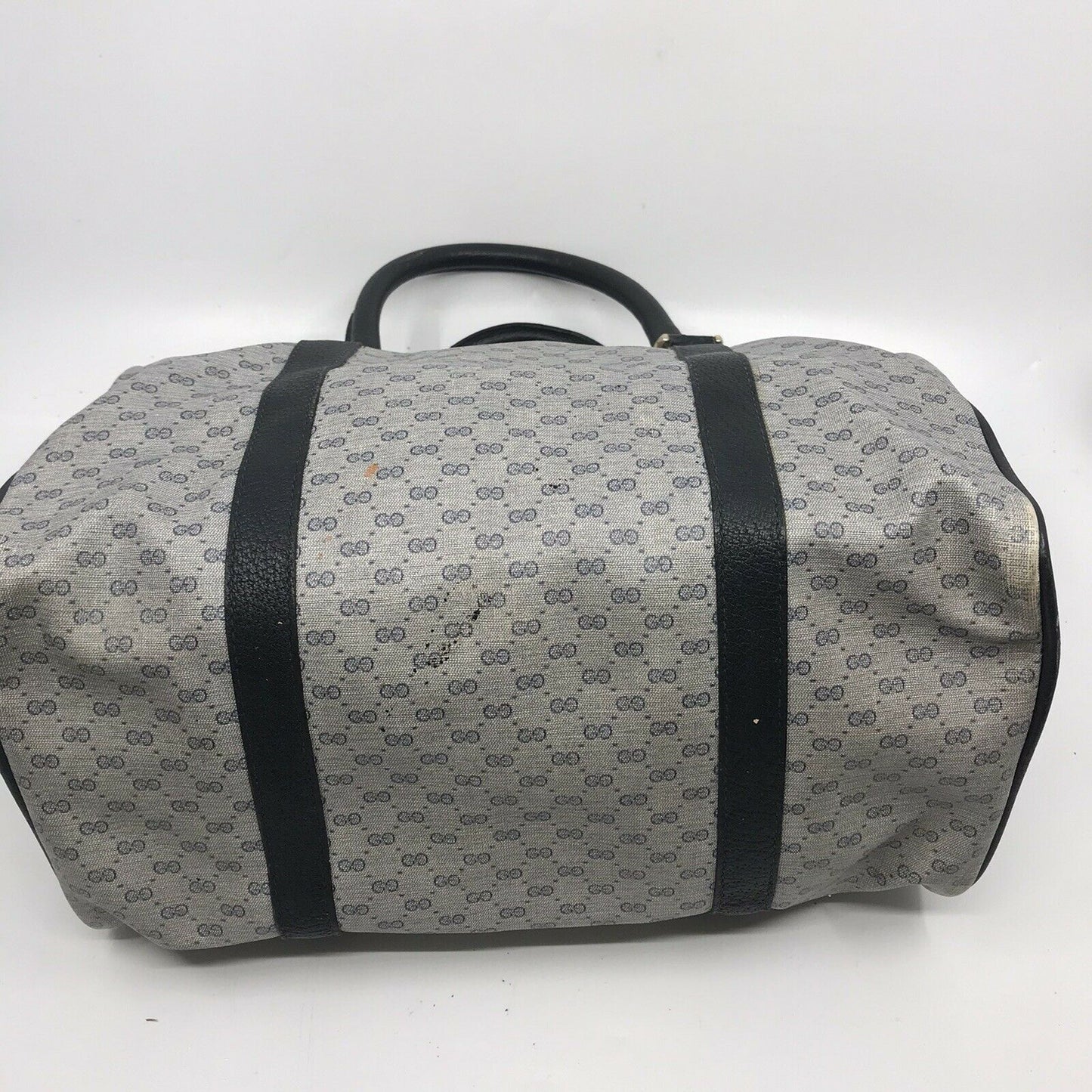 GUCCI Vintage Boston Bag Brown Coated Canvas