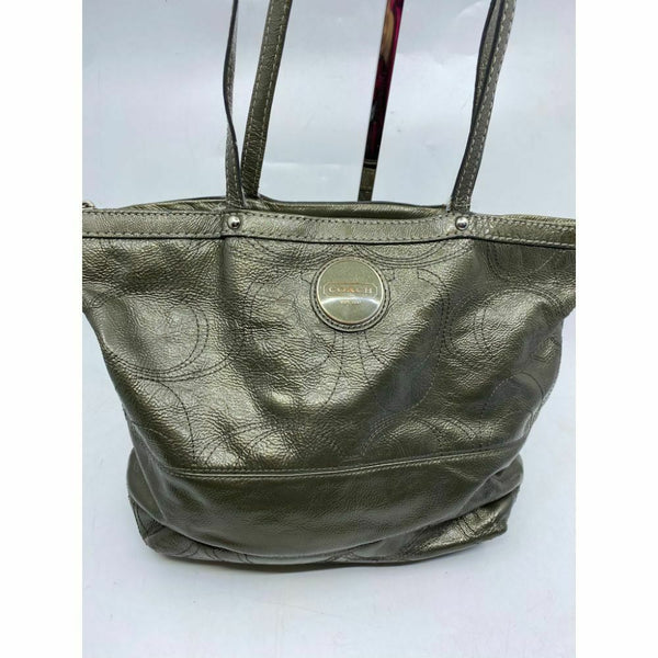 COACH Large Patent Leather Silver Gold Shoulder Bag